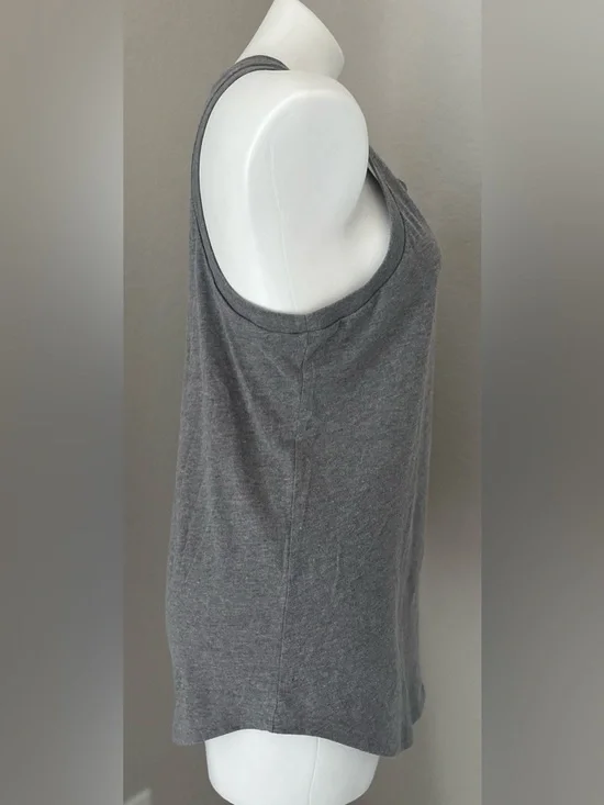 Victoria’s Secret Pink Floral Graphic Logo Open Back Muscle Grey Tank Top Size S - Picture 3 of 6